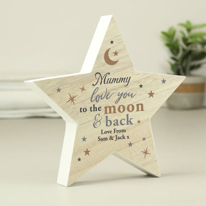 Personalised Love You Wooden Star Ornament - MK&JD Gifts