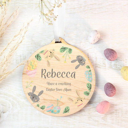 Personalised Easter Bunny Wooden Decoration - MK&JD Gifts