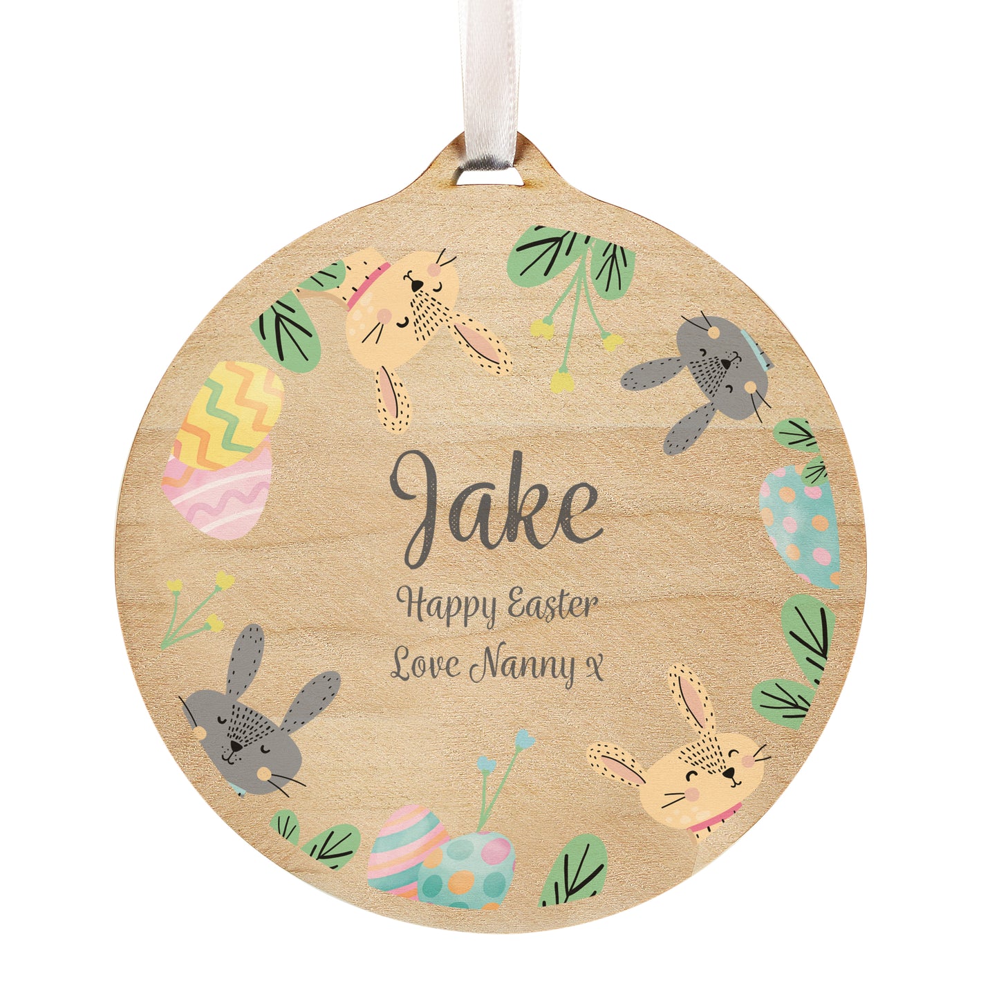Personalised Easter Bunny Wooden Decoration - MK&JD Gifts