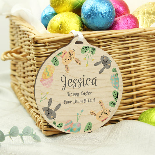 Personalised Easter Bunny Wooden Decoration - MK&JD Gifts