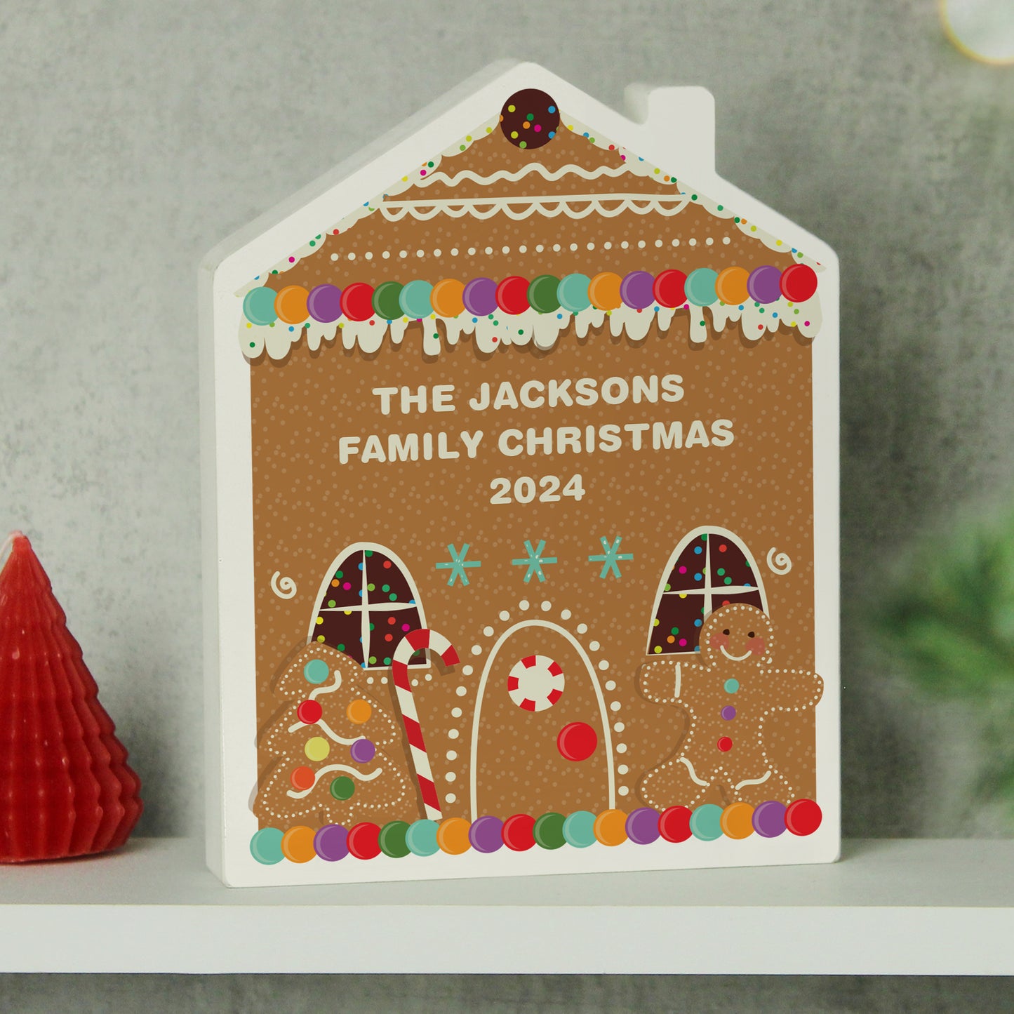 Personalised Gingerbread House Christmas Wooden Ornament - MK&JD Gifts