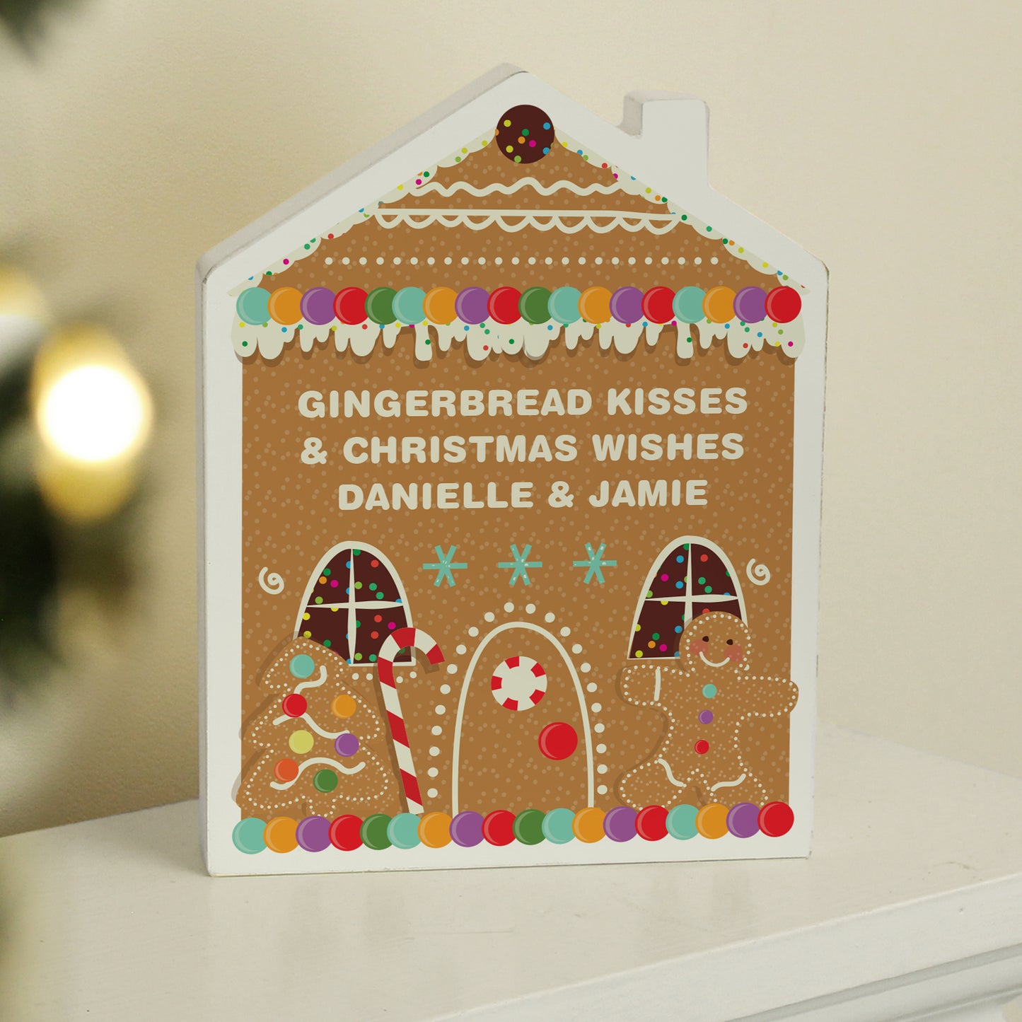 Personalised Gingerbread House Christmas Wooden Ornament - MK&JD Gifts