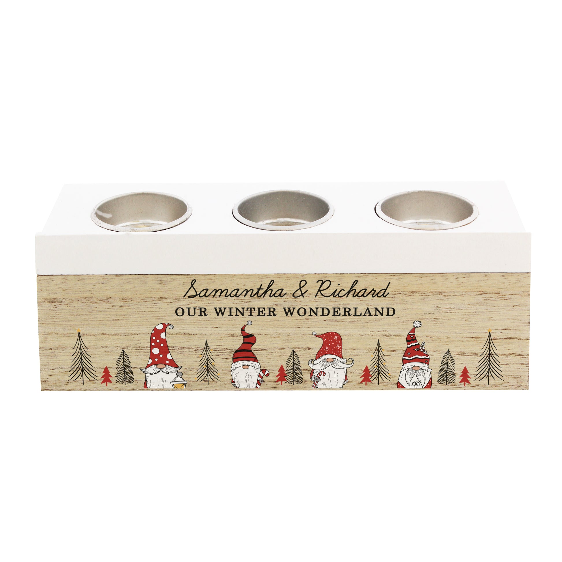 Personalised Gonk Christmas Triple Tea Light Box - MK&JD Gifts
