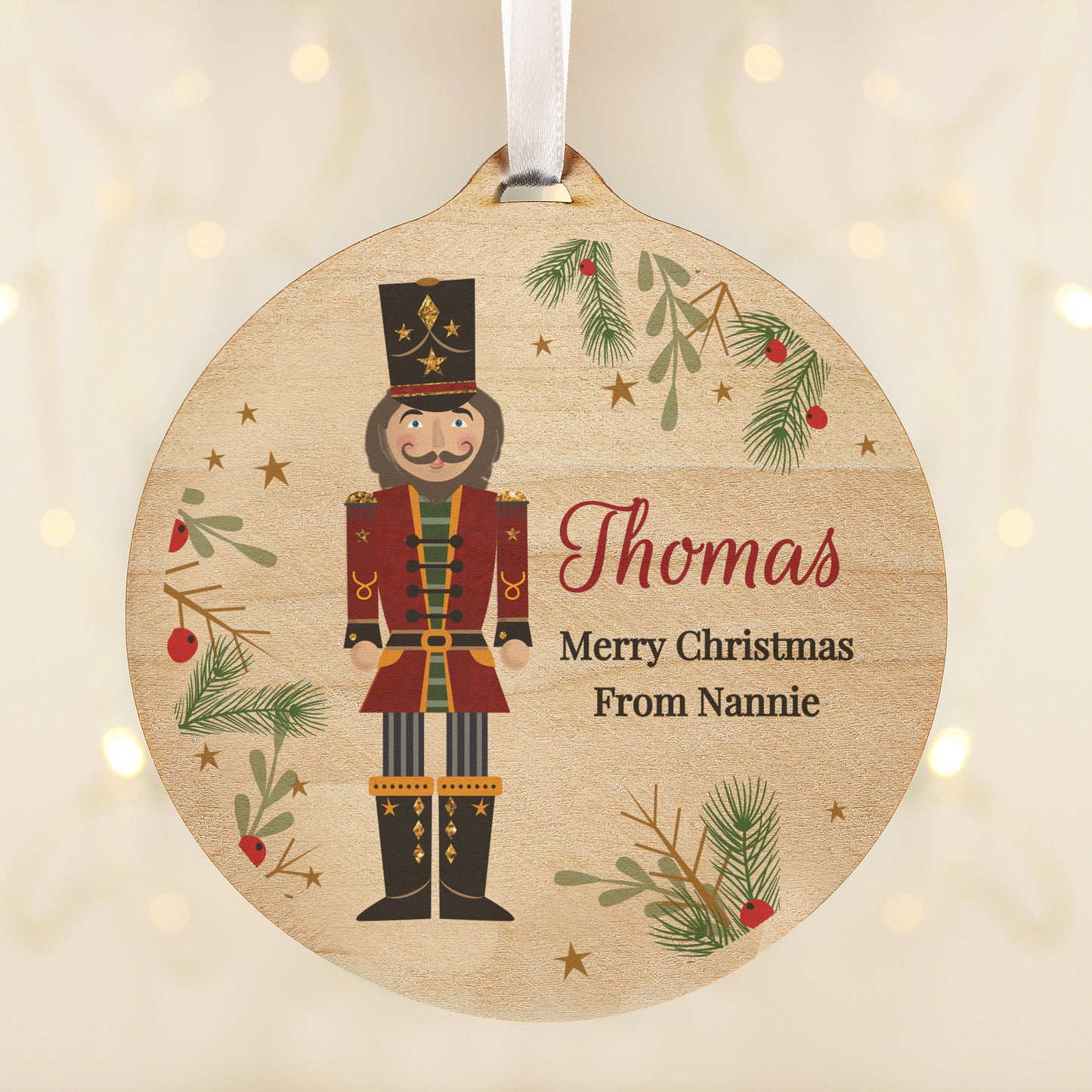 Personalised Christmas Nutcracker Wooden Bauble - MK&JD Gifts