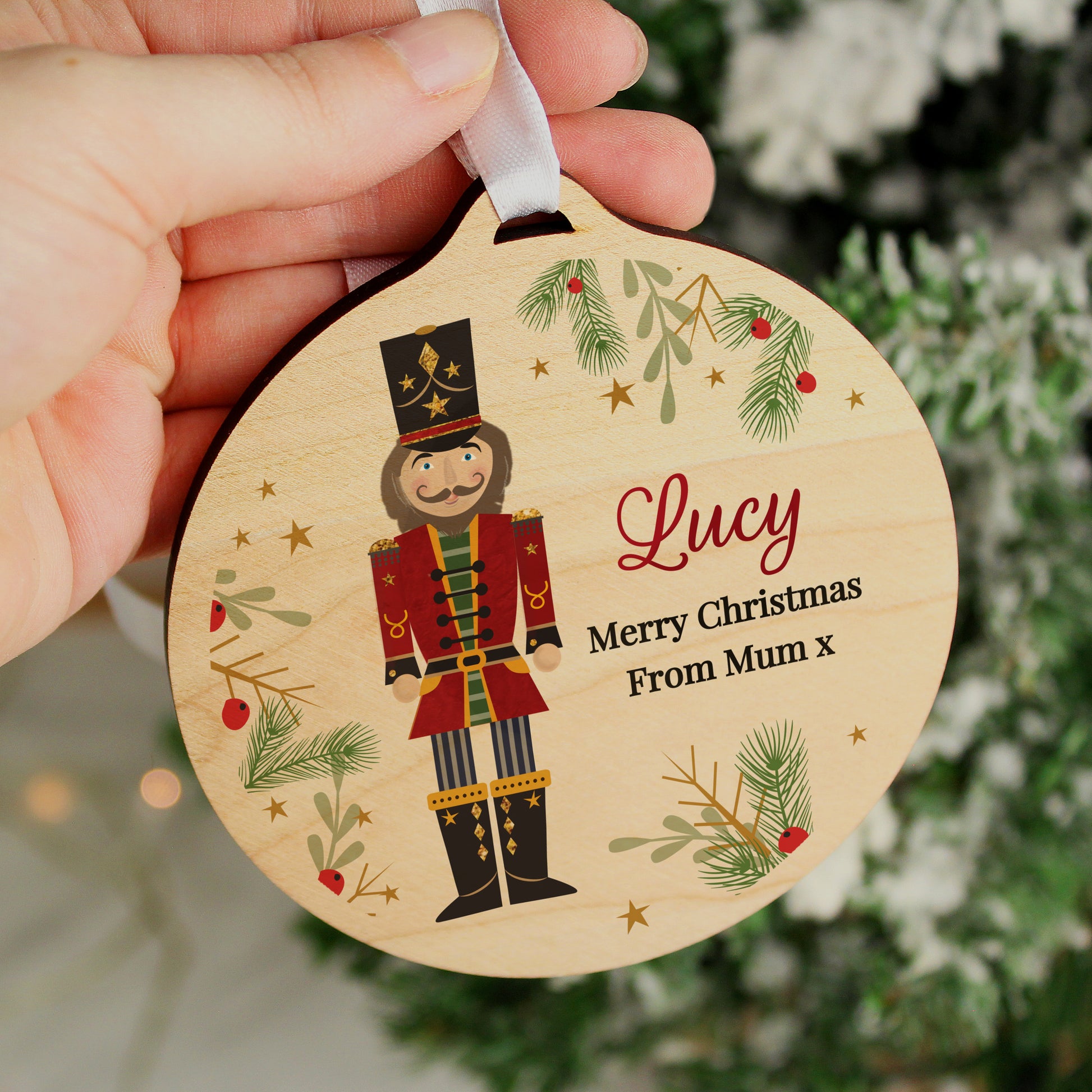 Personalised Christmas Nutcracker Wooden Bauble - MK&JD Gifts