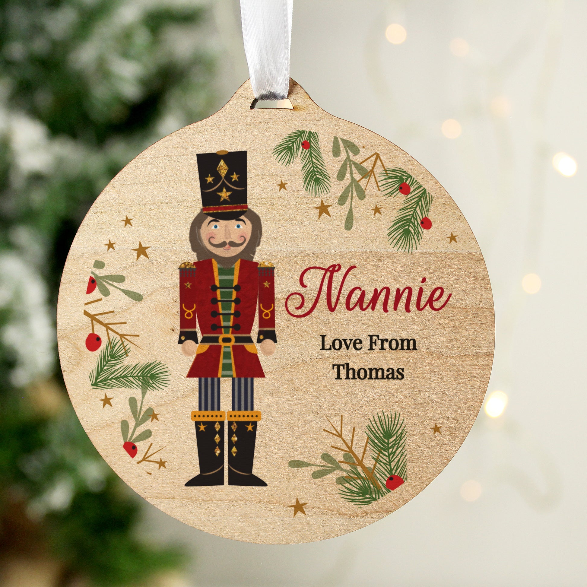 Personalised Christmas Nutcracker Wooden Bauble - MK&JD Gifts