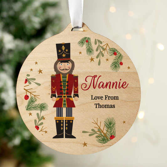 Personalised Christmas Nutcracker Wooden Bauble - MK&JD Gifts