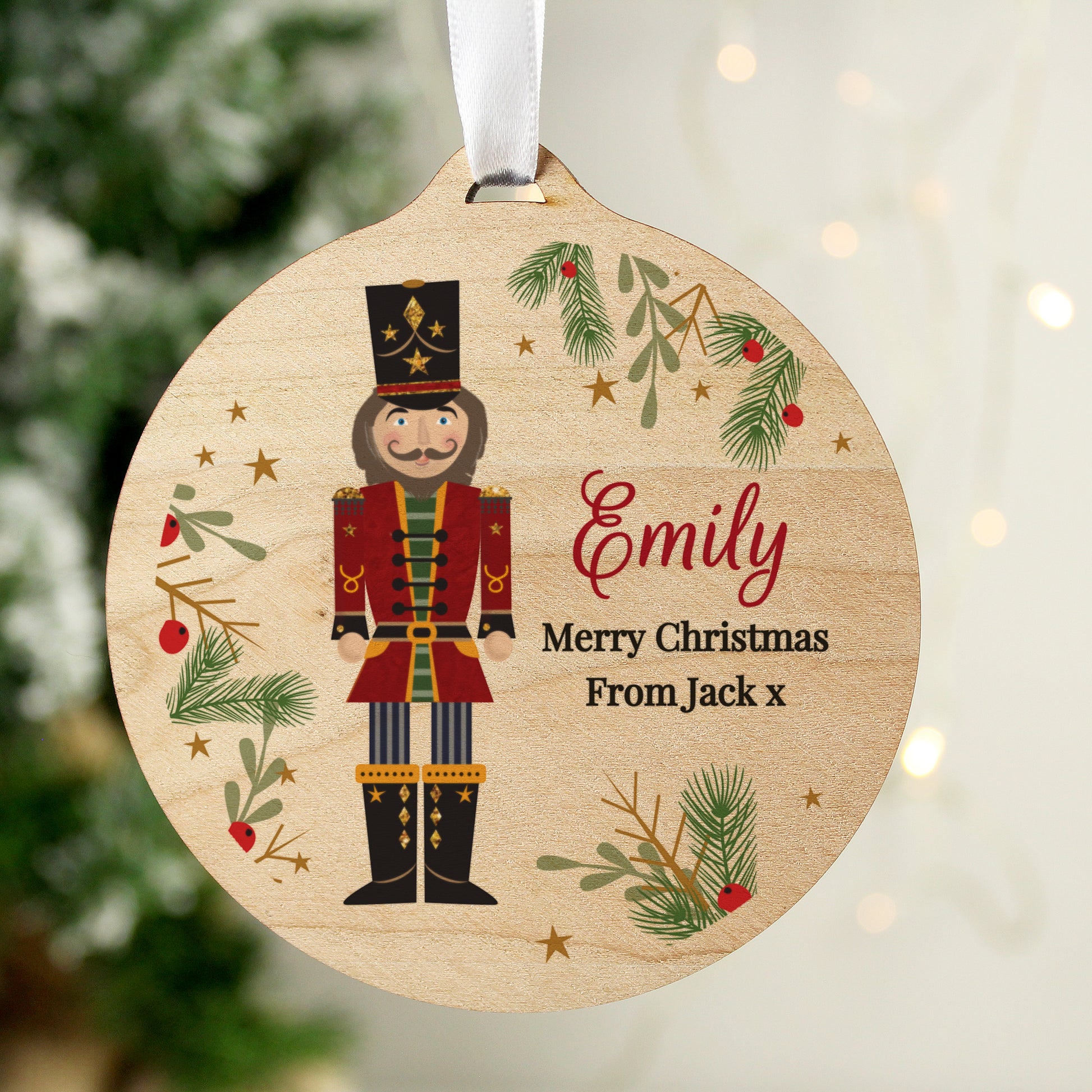 Personalised Christmas Nutcracker Wooden Bauble - MK&JD Gifts