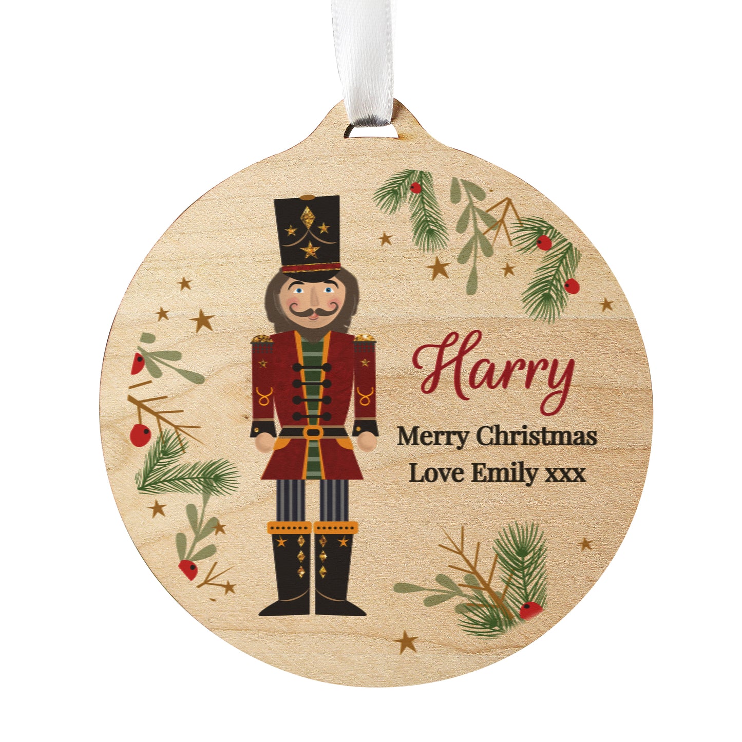Personalised Christmas Nutcracker Wooden Bauble - MK&JD Gifts