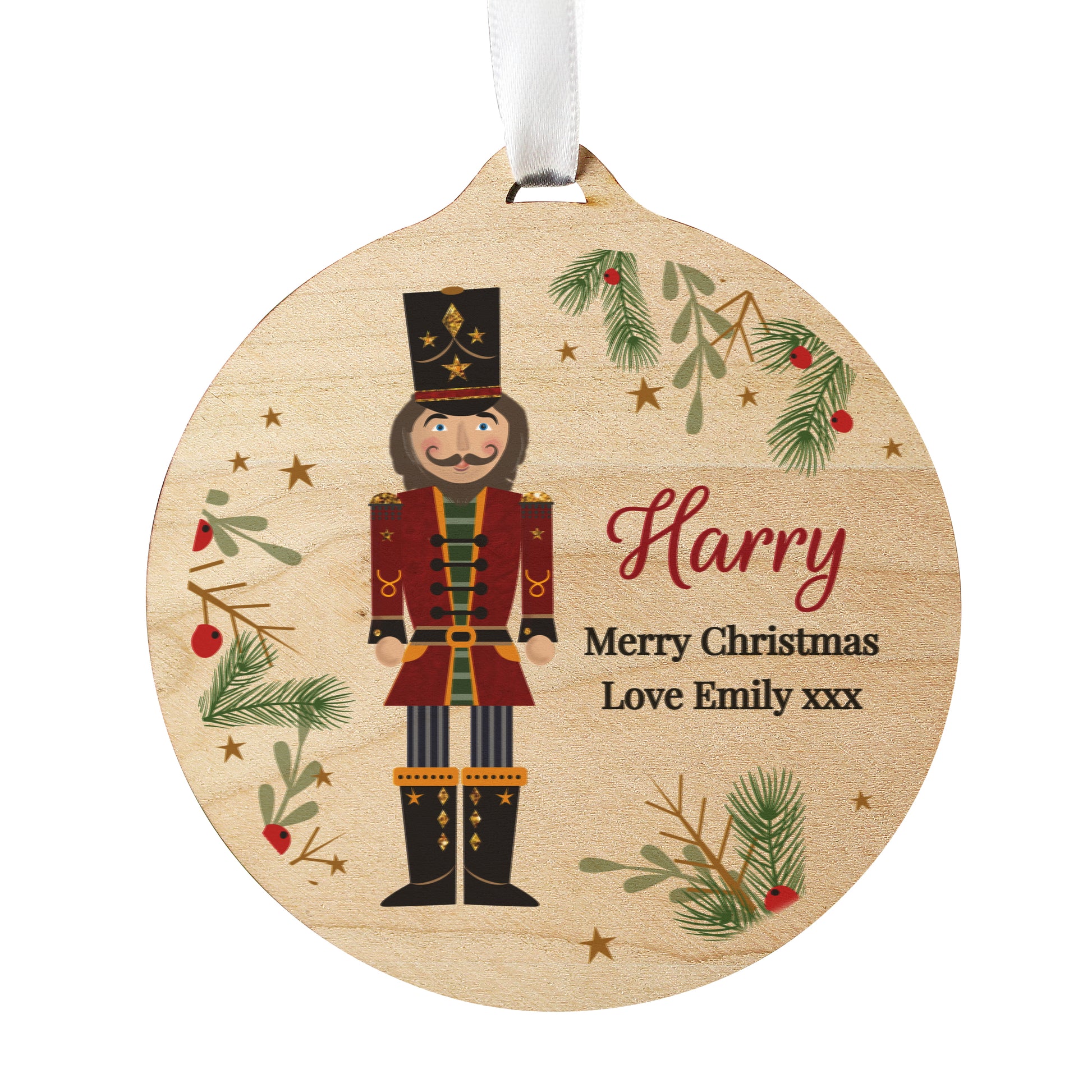 Personalised Christmas Nutcracker Wooden Bauble - MK&JD Gifts