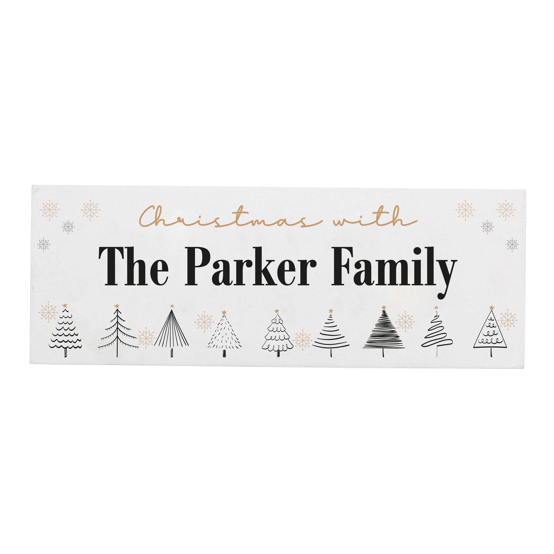 Personalised Christmas Tree Wooden Mantel Decoration - MK&JD Gifts