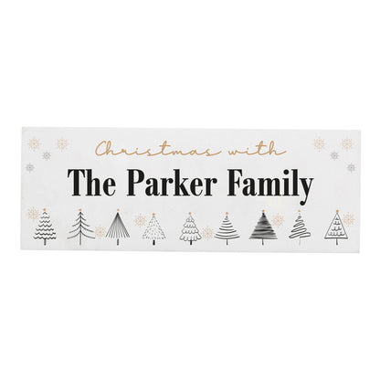 Personalised Christmas Tree Wooden Mantel Decoration - MK&JD Gifts