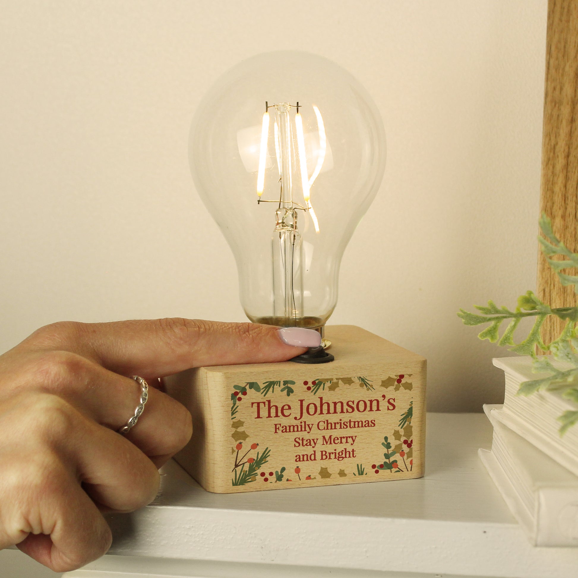 Personalised Christmas Foliage Light Bulb - MK&JD Gifts