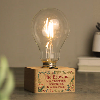Personalised Christmas Foliage Light Bulb - MK&JD Gifts