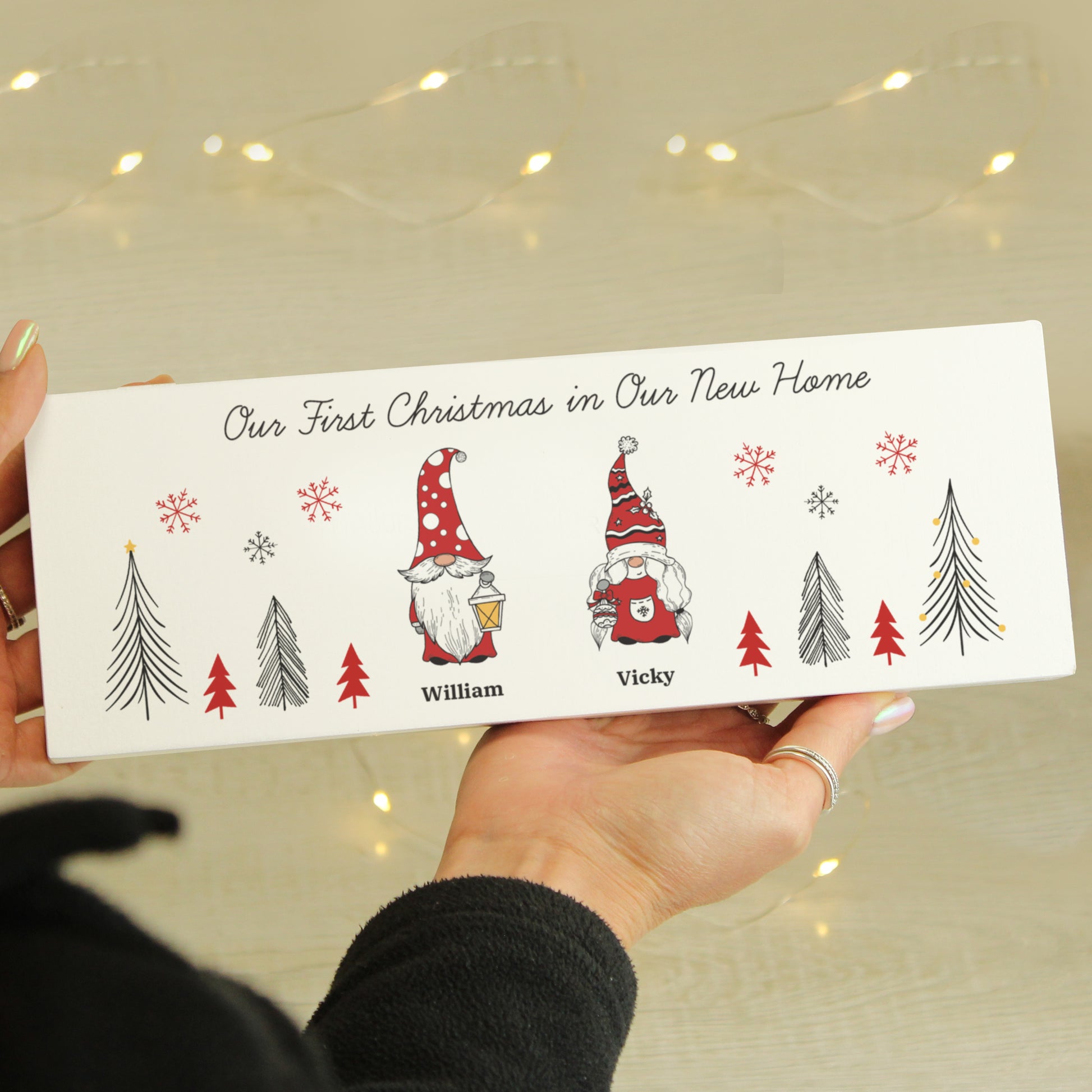 Personalised Gonk Family Christmas Wooden Mantel Decoration - MK&JD Gifts