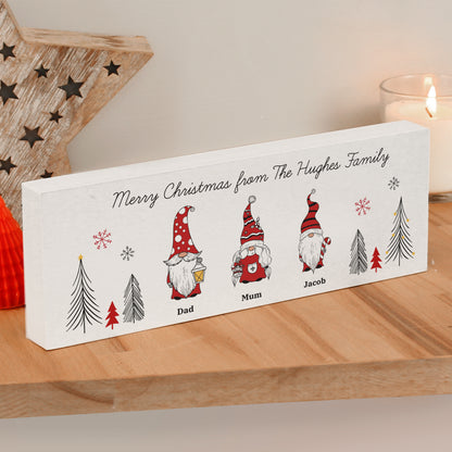 Personalised Gonk Family Christmas Wooden Mantel Decoration - MK&JD Gifts
