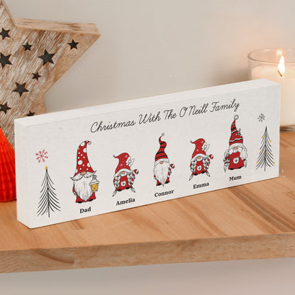 Personalised Gonk Family Christmas Wooden Mantel Decoration - MK&JD Gifts