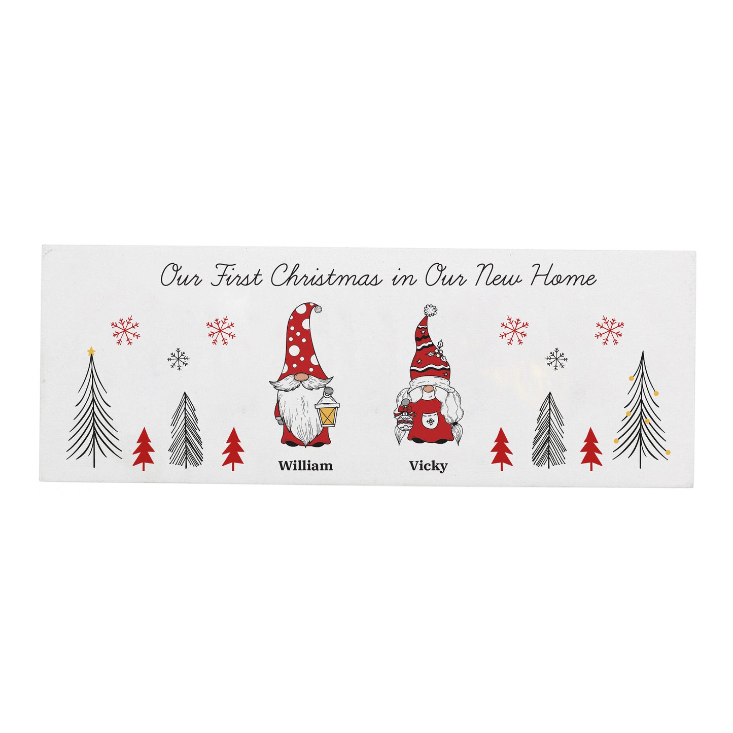 Personalised Gonk Family Christmas Wooden Mantel Decoration - MK&JD Gifts