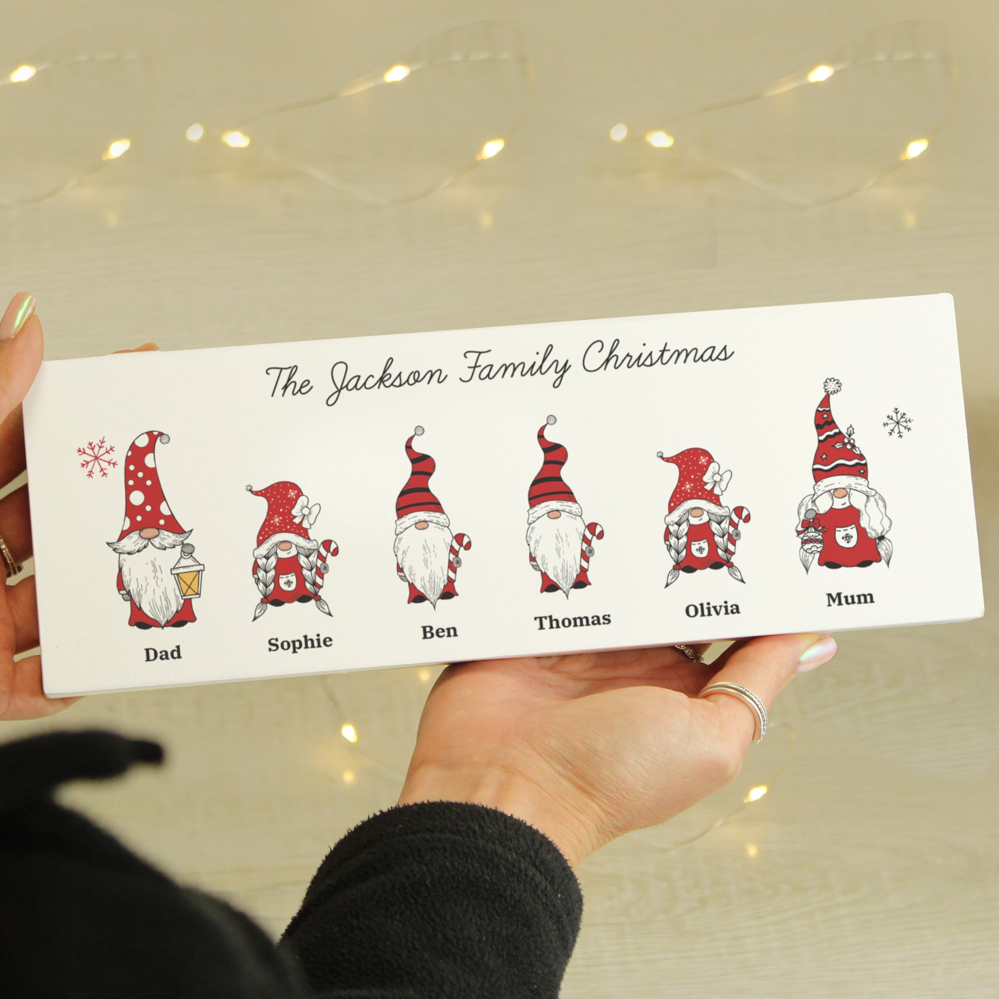 Personalised Gonk Family Christmas Wooden Mantel Decoration - MK&JD Gifts