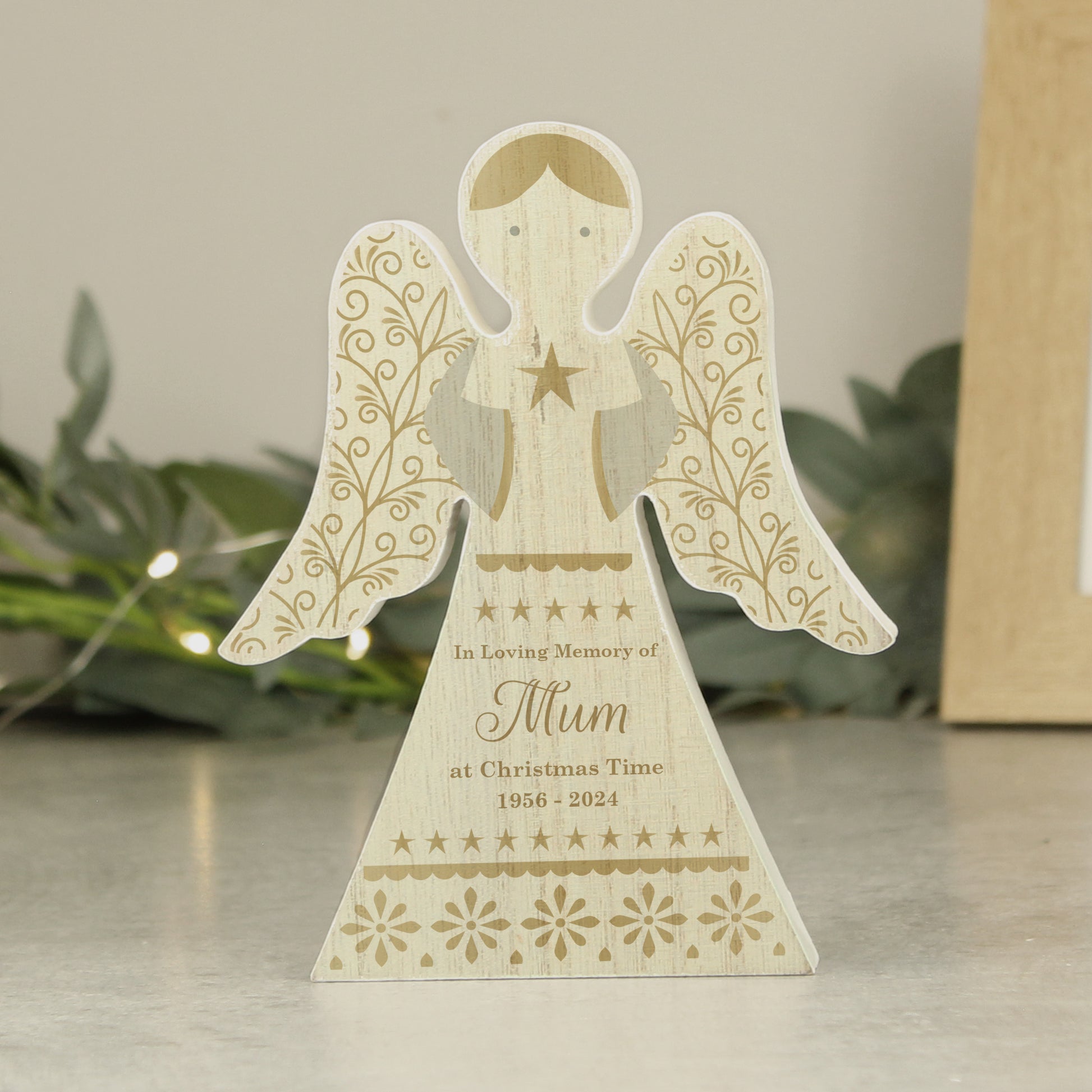 Personalised Christmas Angel Wooden Ornament - MK&JD Gifts