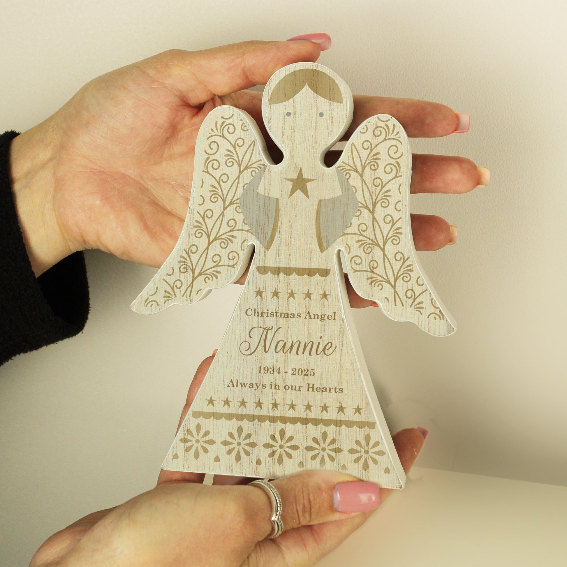 Personalised Christmas Angel Wooden Ornament - MK&JD Gifts