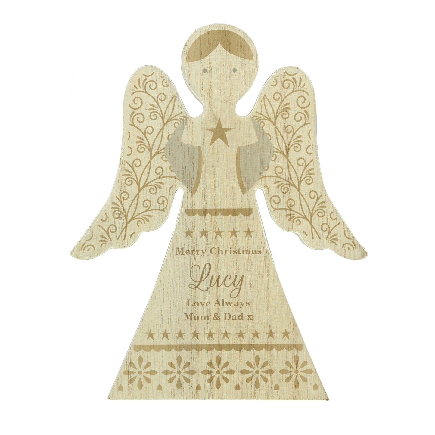 Personalised Christmas Angel Wooden Ornament - MK&JD Gifts