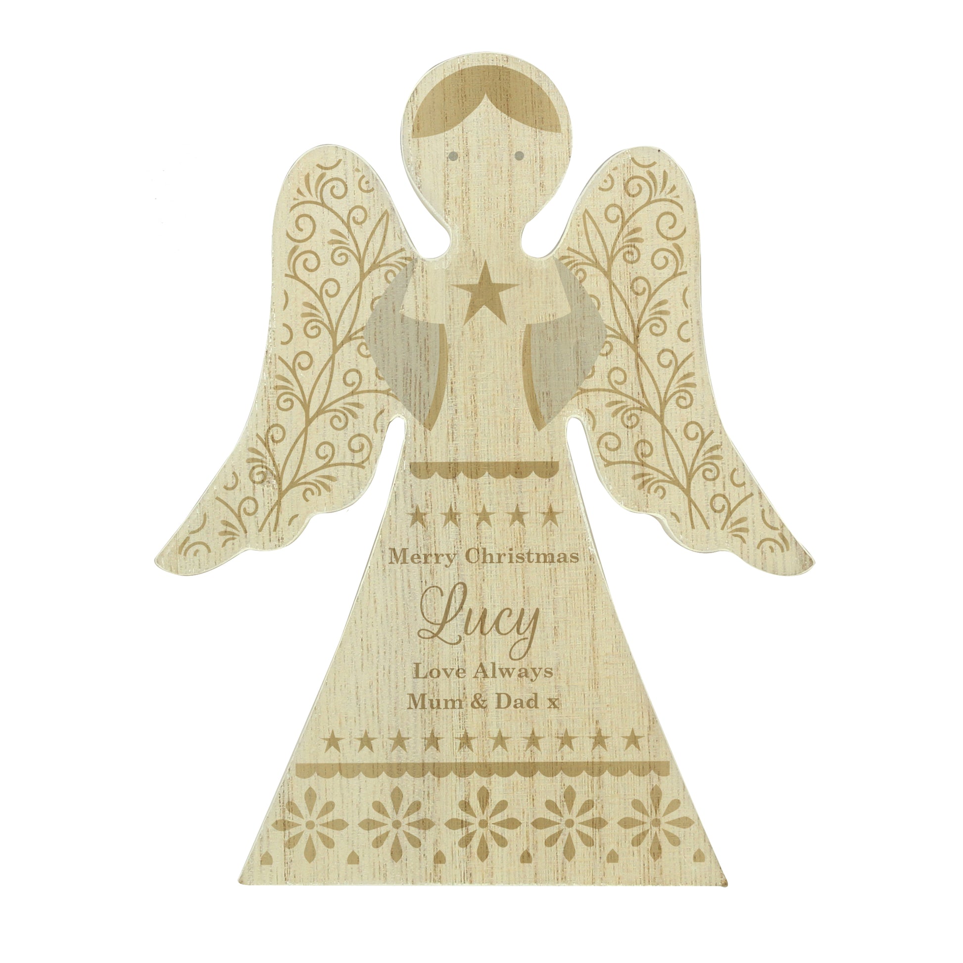 Personalised Christmas Angel Wooden Ornament - MK&JD Gifts