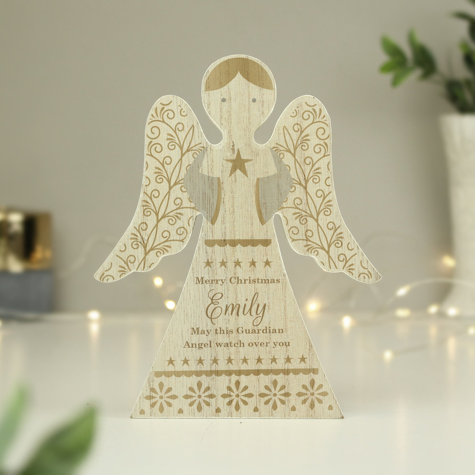 Personalised Christmas Angel Wooden Ornament - MK&JD Gifts