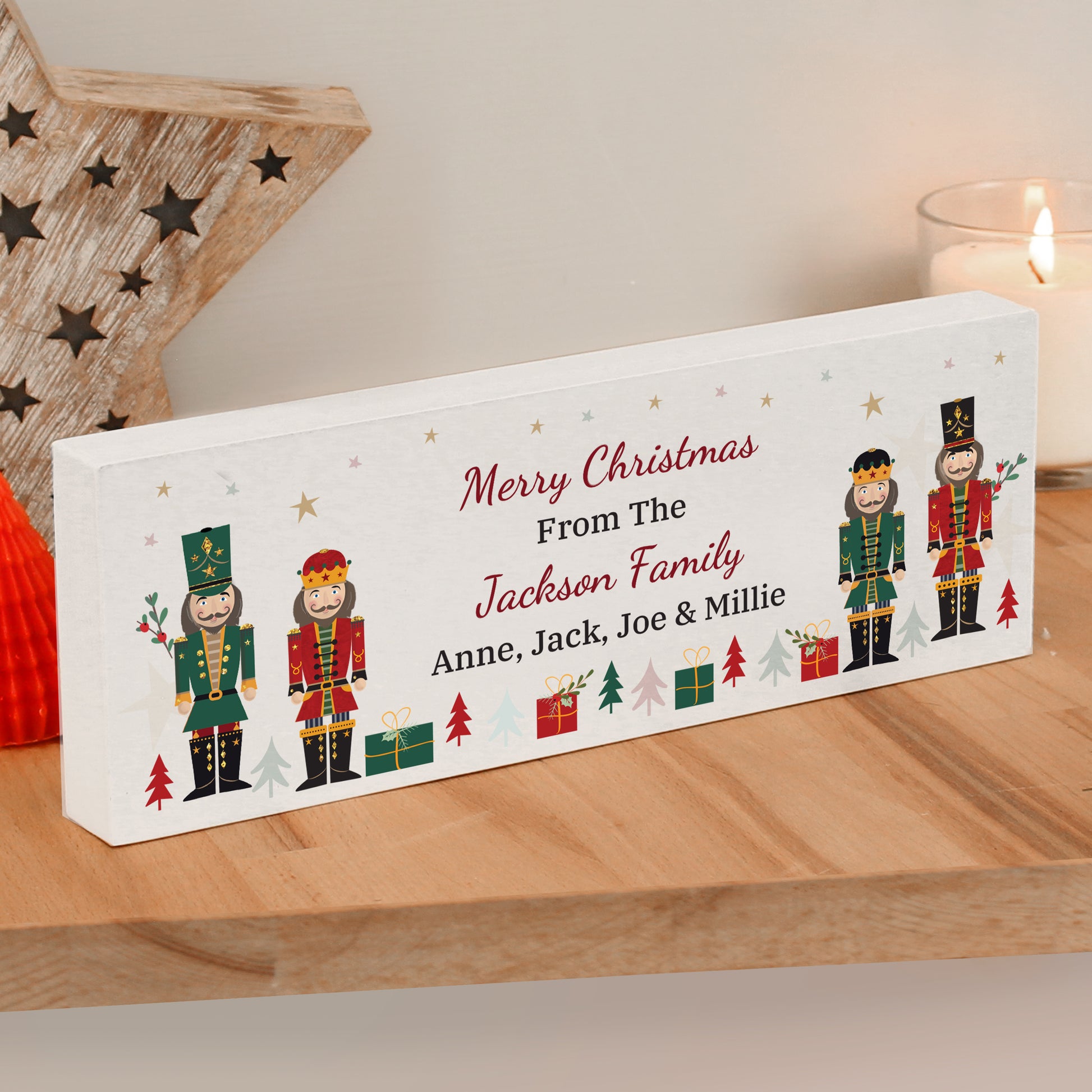 Personalised Christmas Nutcracker Wooden Mantel Decoration - MK&JD Gifts