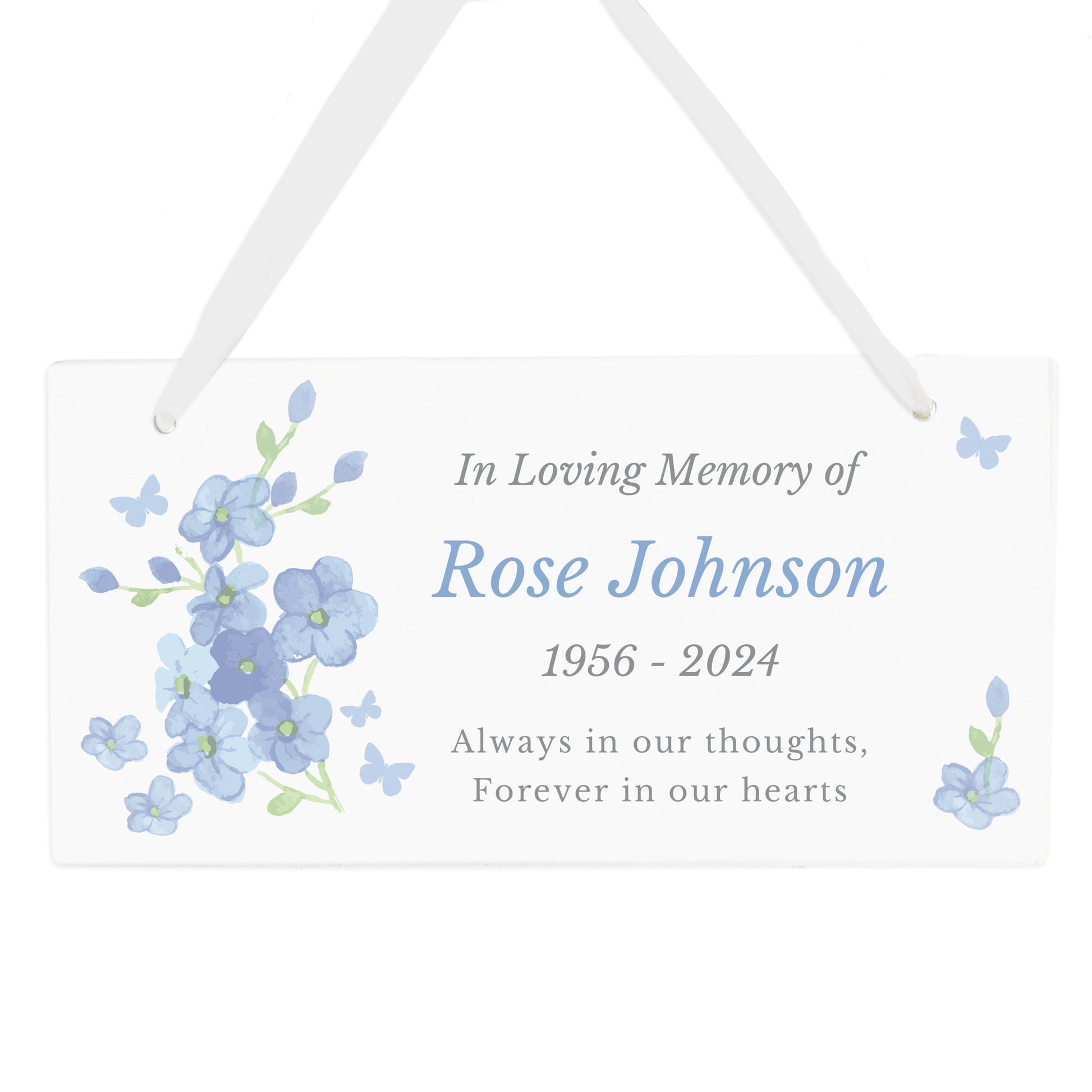 Personalised Memorial Forget Me Not Wooden Sign - MK&JD Gifts