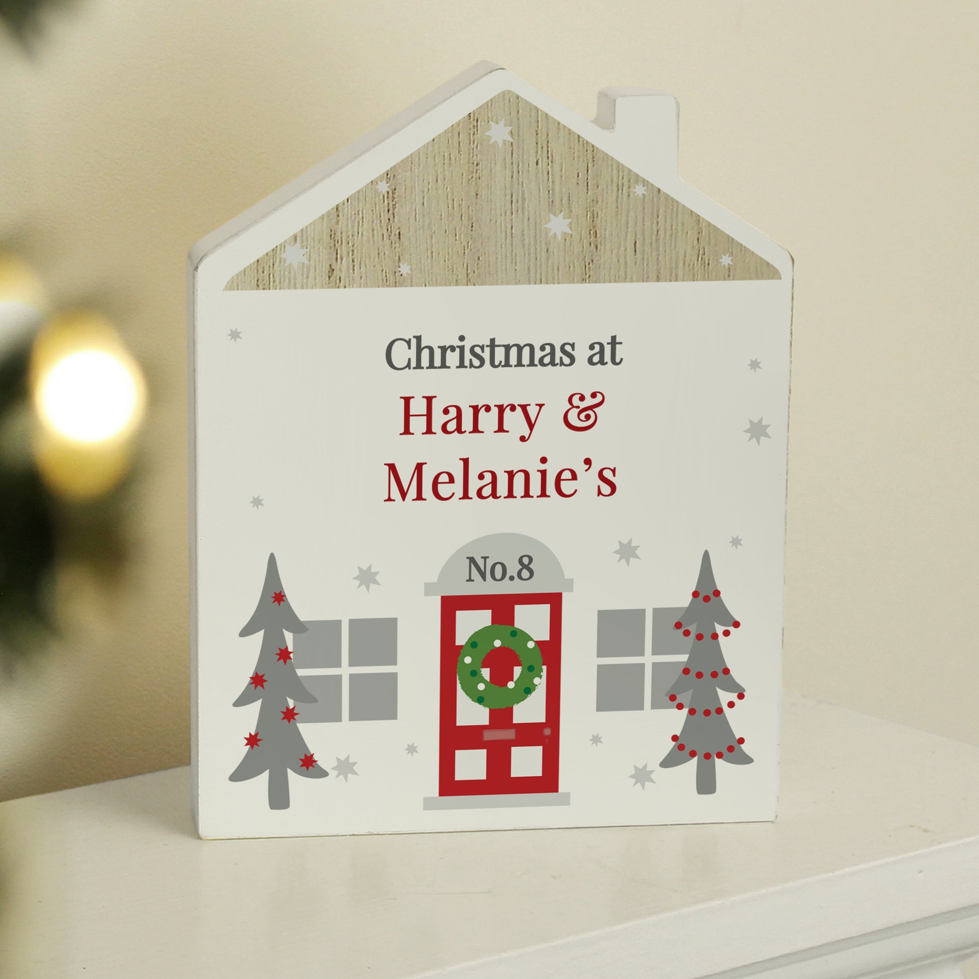 Personalised Christmas Wooden House Ornament - MK&JD Gifts