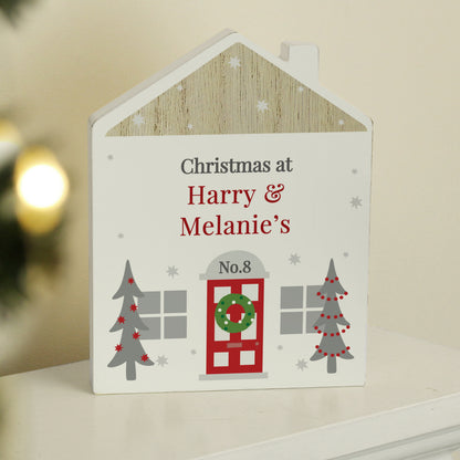 Personalised Christmas Wooden House Ornament - MK&JD Gifts