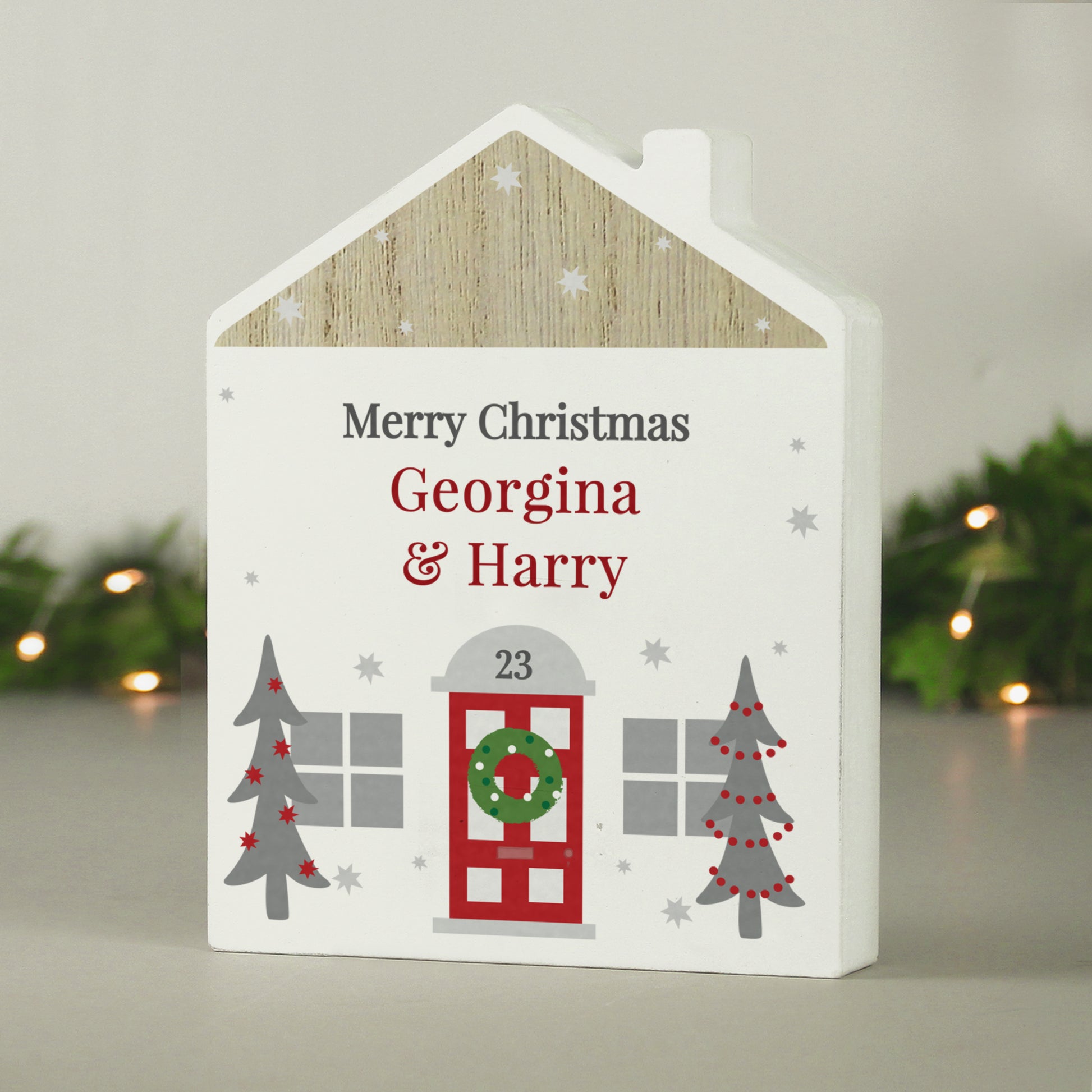 Personalised Christmas Wooden House Ornament - MK&JD Gifts