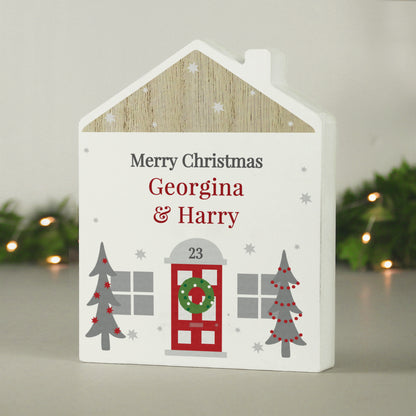 Personalised Christmas Wooden House Ornament - MK&JD Gifts