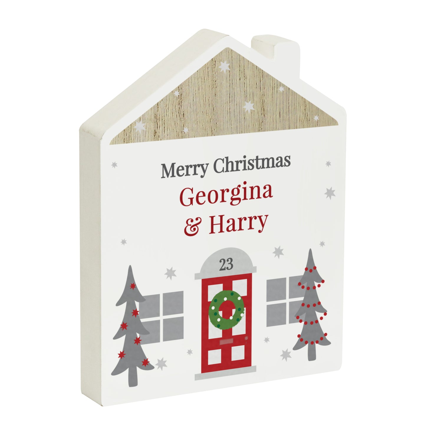 Personalised Christmas Wooden House Ornament - MK&JD Gifts