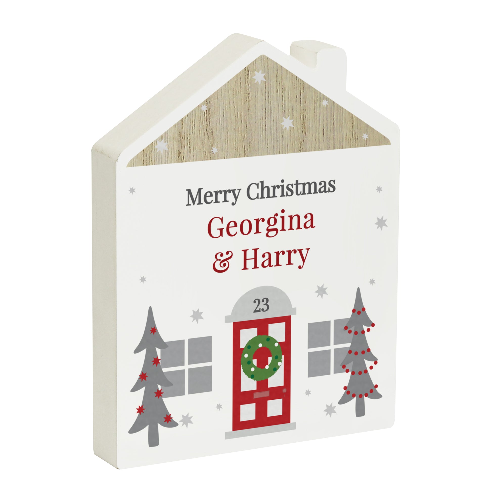 Personalised Christmas Wooden House Ornament - MK&JD Gifts