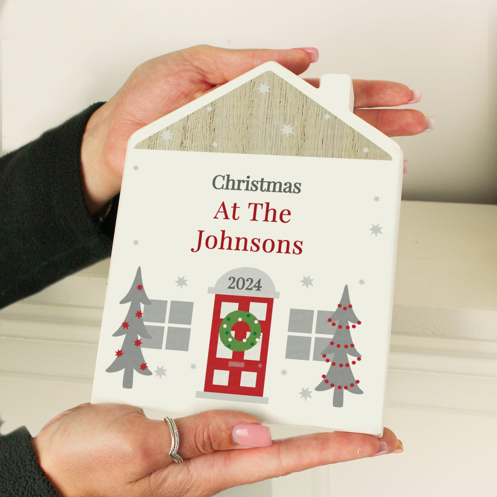 Personalised Christmas Wooden House Ornament - MK&JD Gifts