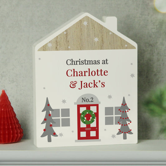 Personalised Christmas Wooden House Ornament - MK&JD Gifts