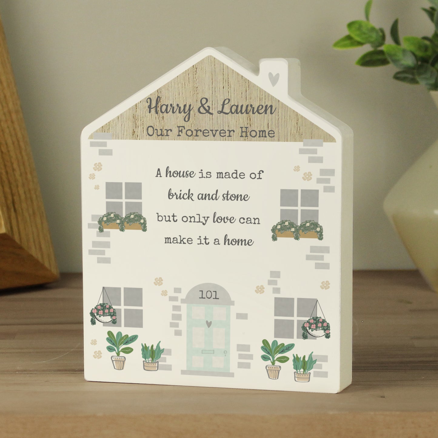 Personalised Love Makes A Home Wooden House Ornament - MK&JD Gifts