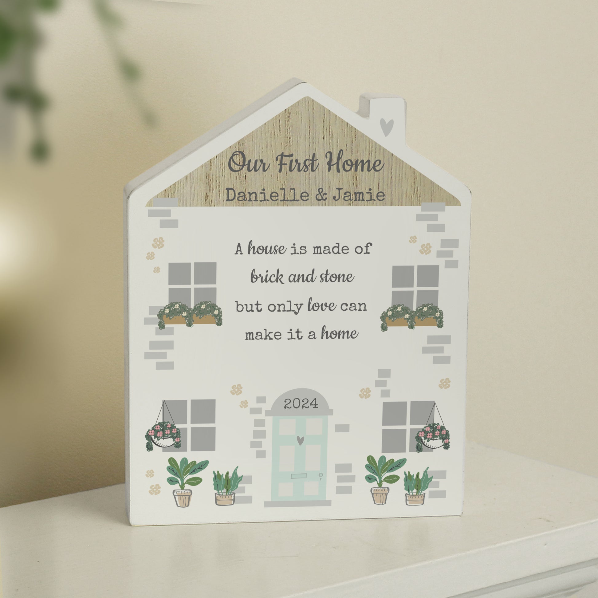 Personalised Love Makes A Home Wooden House Ornament - MK&JD Gifts
