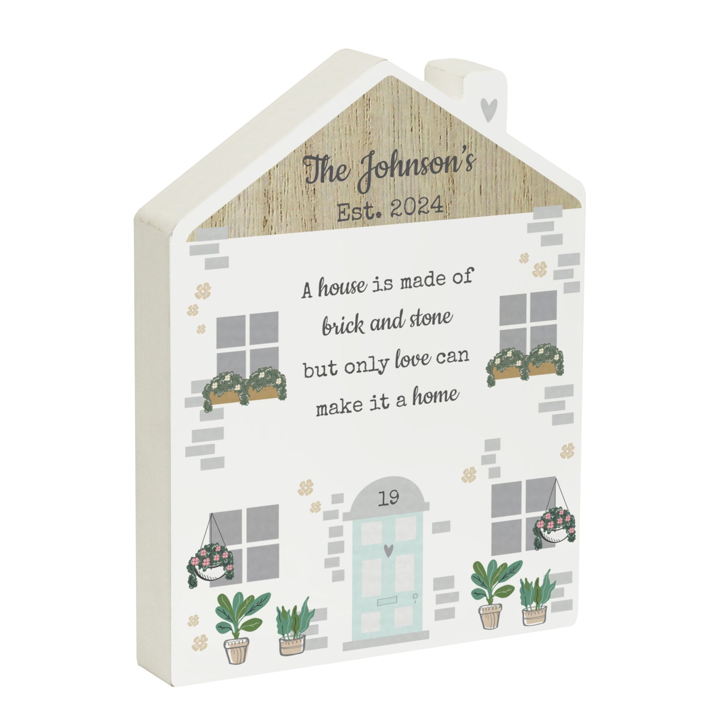 Personalised Love Makes A Home Wooden House Ornament - MK&JD Gifts