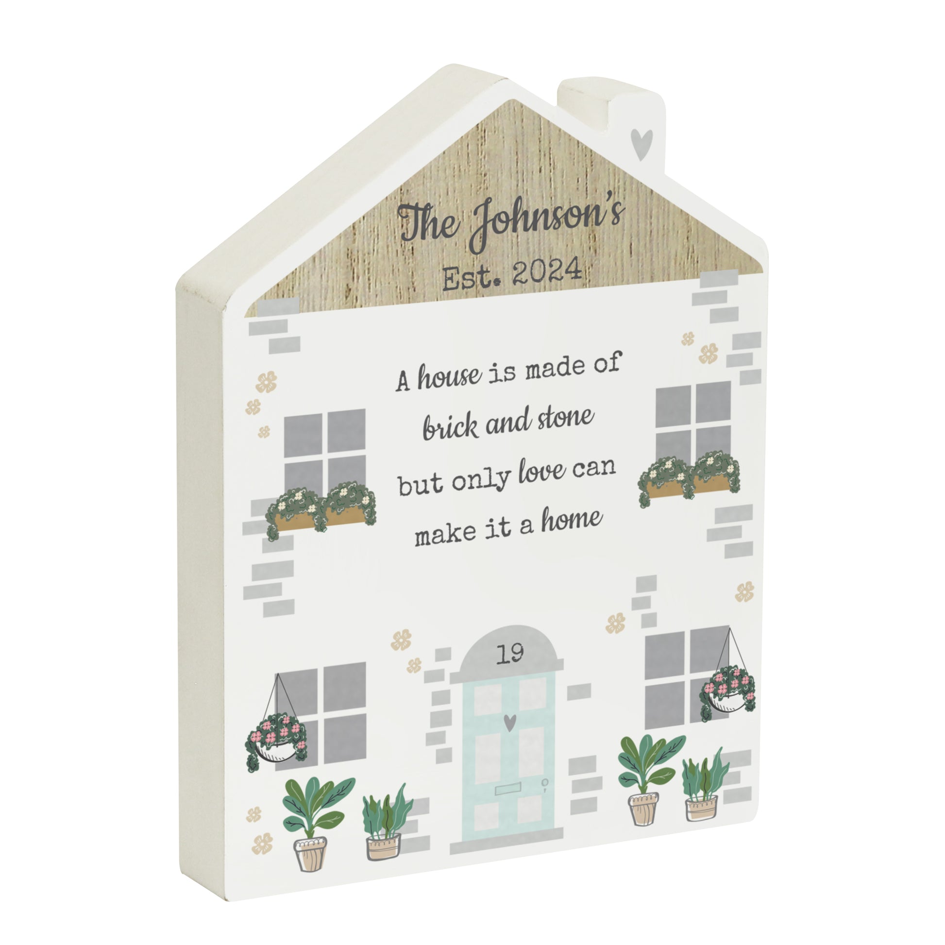 Personalised Love Makes A Home Wooden House Ornament - MK&JD Gifts