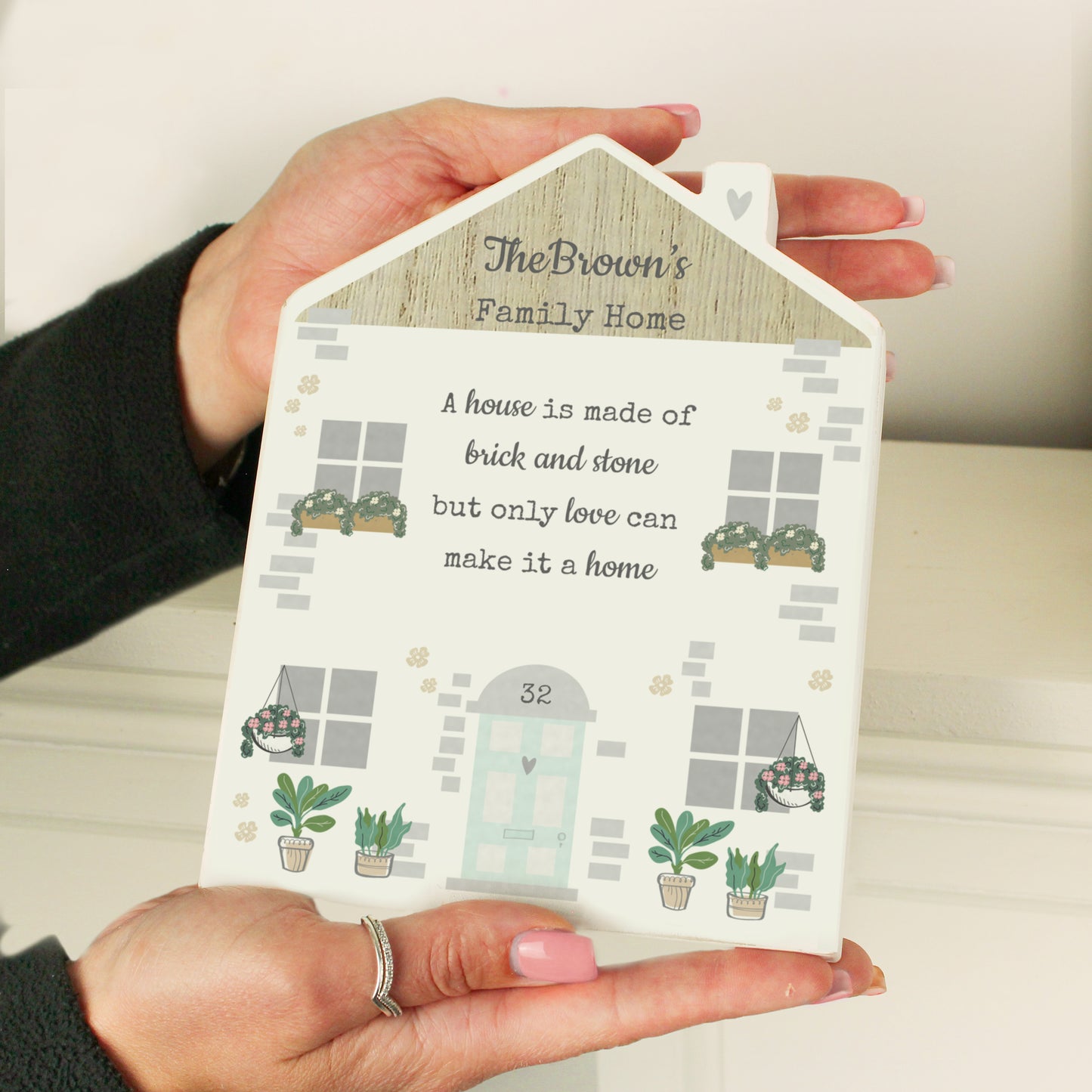 Personalised Love Makes A Home Wooden House Ornament - MK&JD Gifts
