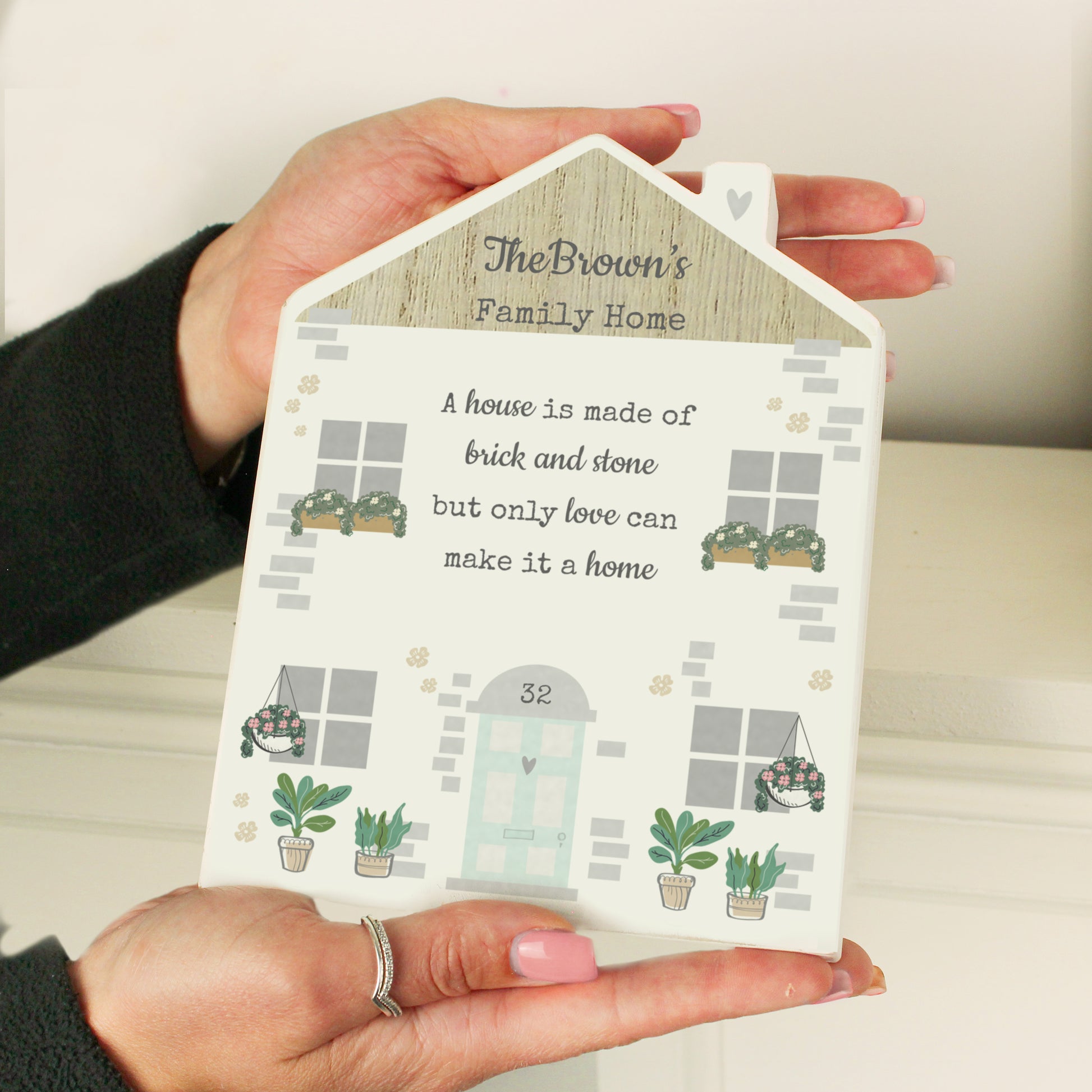 Personalised Love Makes A Home Wooden House Ornament - MK&JD Gifts