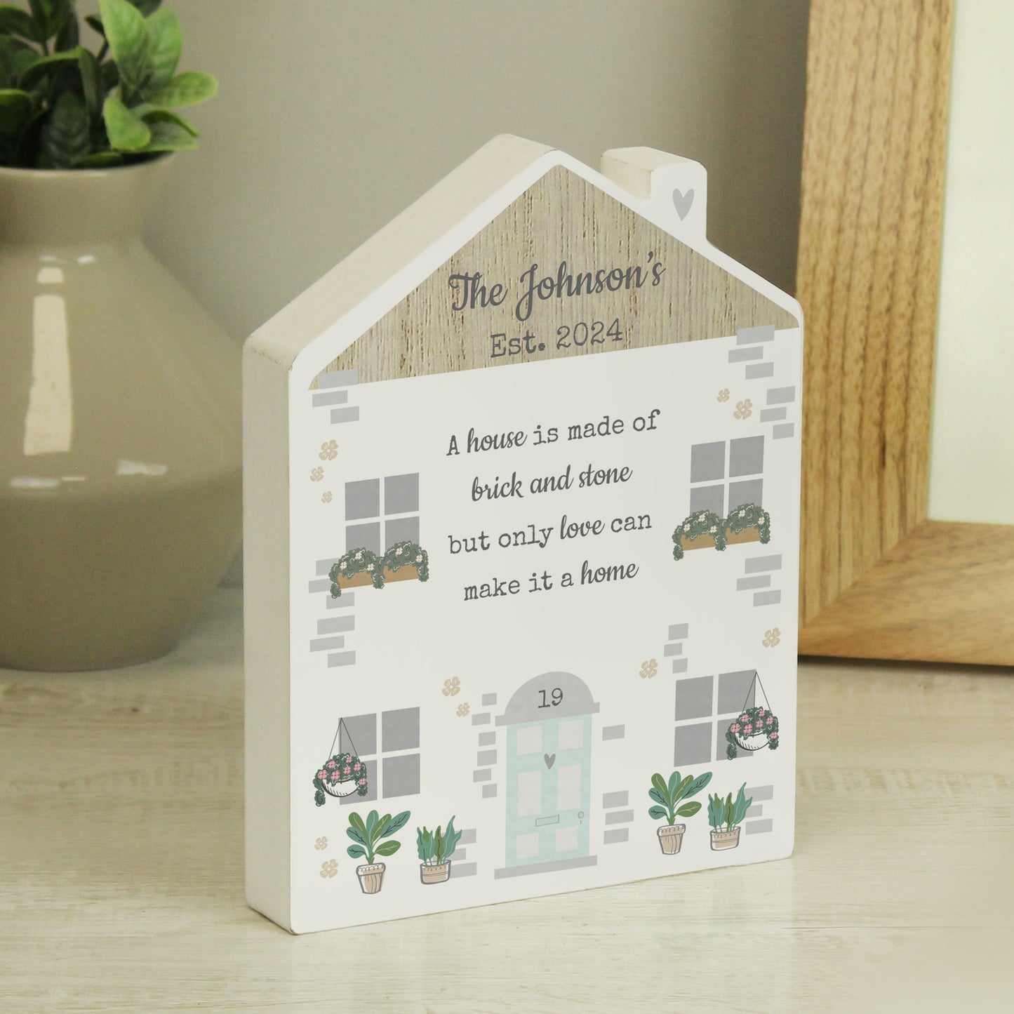 Personalised Love Makes A Home Wooden House Ornament - MK&JD Gifts