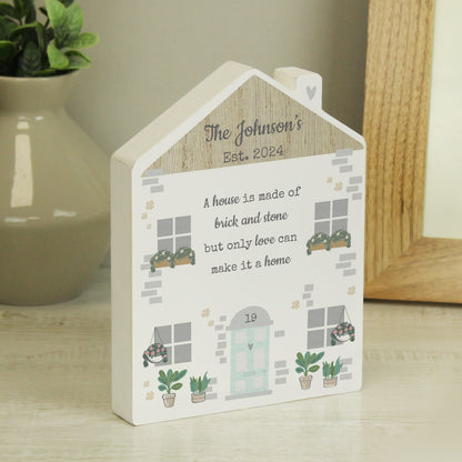 Personalised Love Makes A Home Wooden House Ornament - MK&JD Gifts
