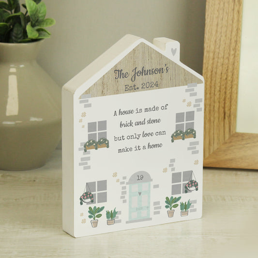 Personalised Love Makes A Home Wooden House Ornament - MK&JD Gifts
