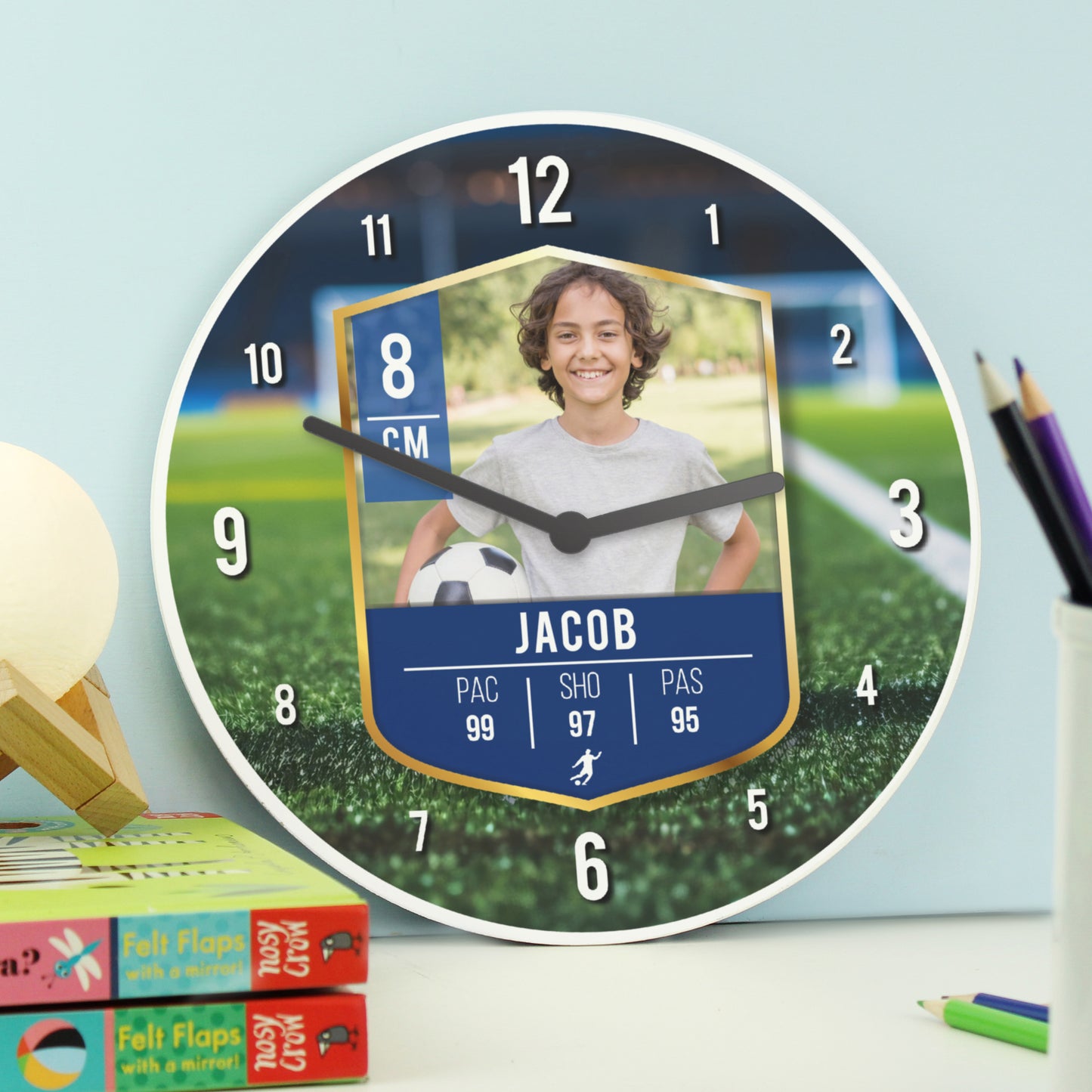 Personalised Football Photo Upload Childrens Clock - MK&JD Gifts