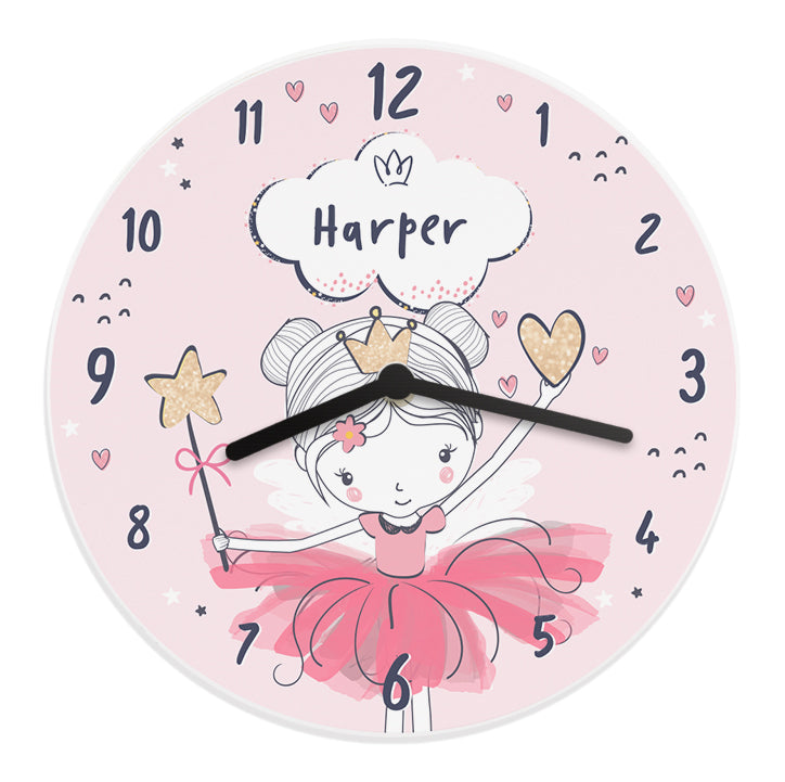 Personalised Fairy Wooden Childrens Clock - MK&JD Gifts