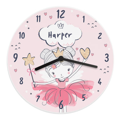 Personalised Fairy Wooden Childrens Clock - MK&JD Gifts